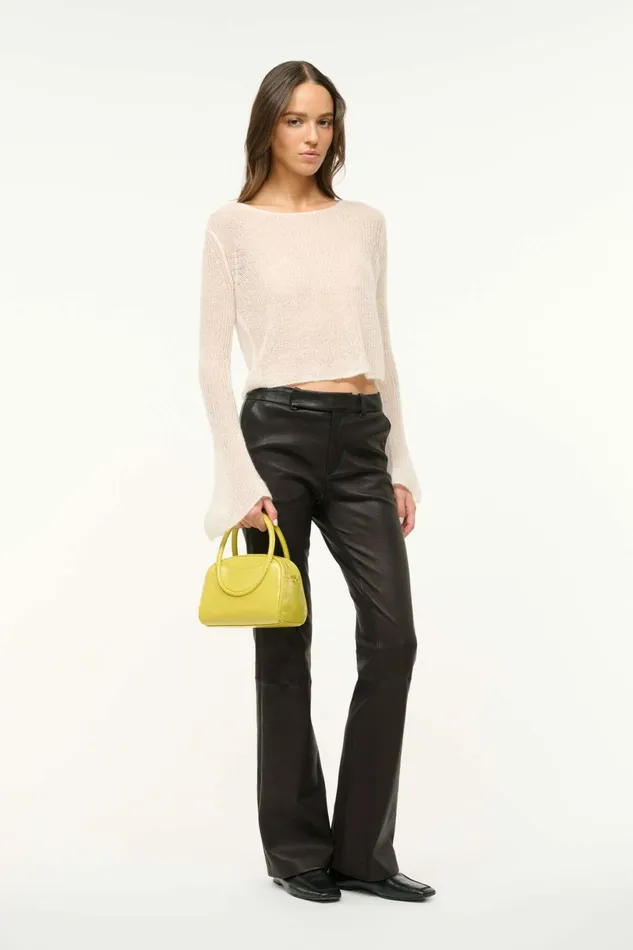 STAUD MAUDE MINI BOWLER BAG Pear Women Clutches and Handhelds STAUD MAUDE MINI BOWLER BAG Pear Women Clutches and Handhelds