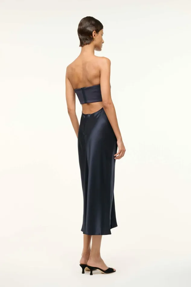 STAUD MIDI WAYFARING DRESS Navy Women Dresses STAUD MIDI WAYFARING DRESS Navy Women Dresses