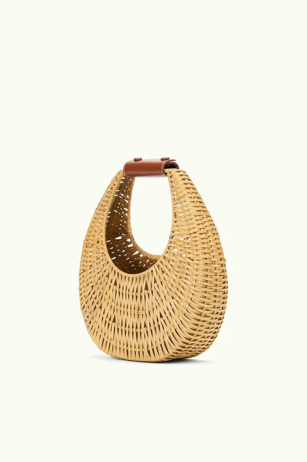 STAUD MINI MOON WICKER BAG Natural Women Crossbody STAUD MINI MOON WICKER BAG Natural Women Crossbody