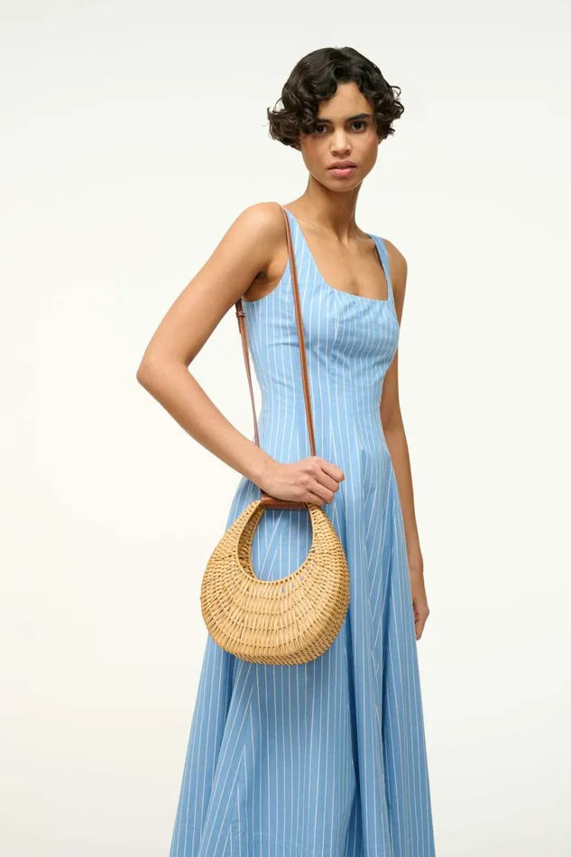 STAUD MINI MOON WICKER BAG Natural Women Crossbody STAUD MINI MOON WICKER BAG Natural Women Crossbody