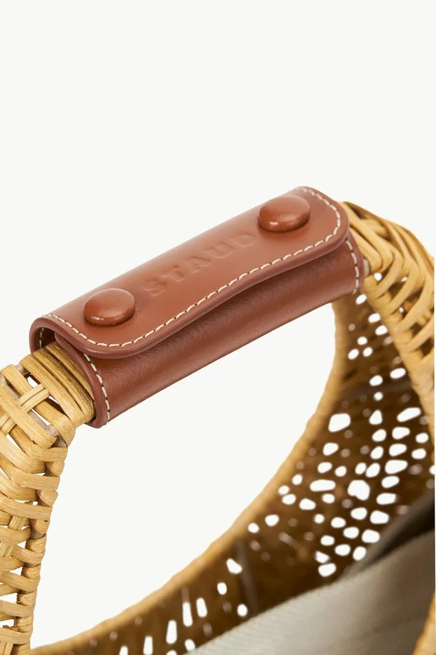 STAUD MINI MOON WICKER BAG Natural Women Crossbody STAUD MINI MOON WICKER BAG Natural Women Crossbody