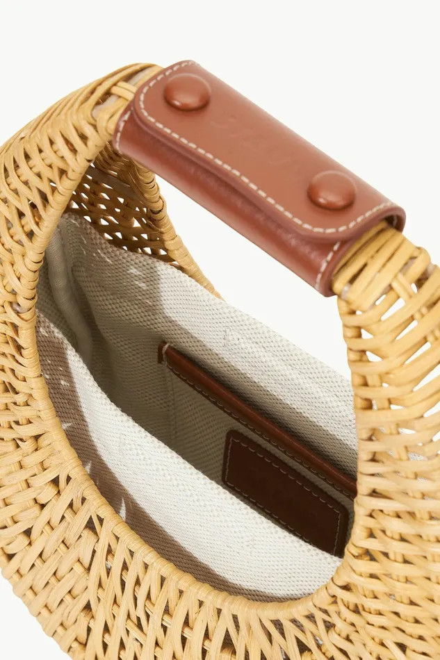 STAUD MINI MOON WICKER BAG Natural Women Crossbody STAUD MINI MOON WICKER BAG Natural Women Crossbody