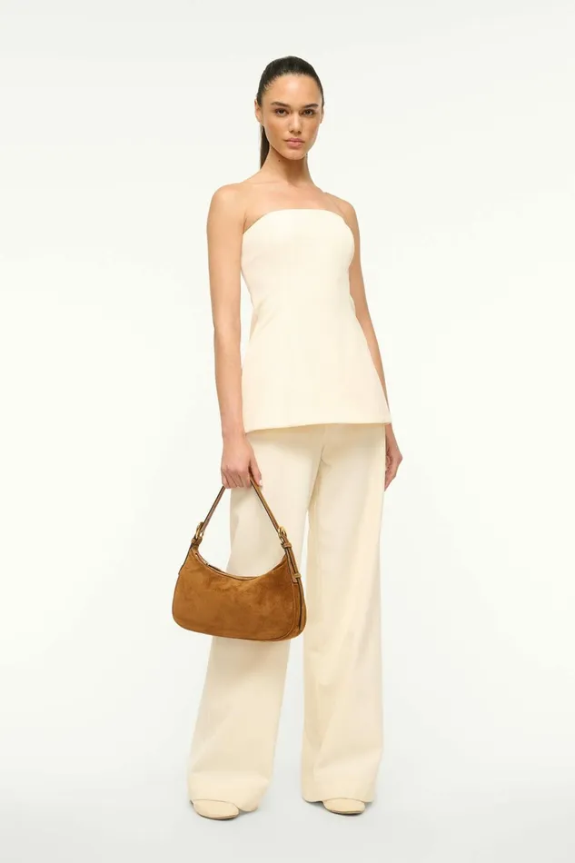 STAUD PINE SHOULDER BAG Tan Suede Women Shoulder STAUD PINE SHOULDER BAG Tan Suede Women Shoulder