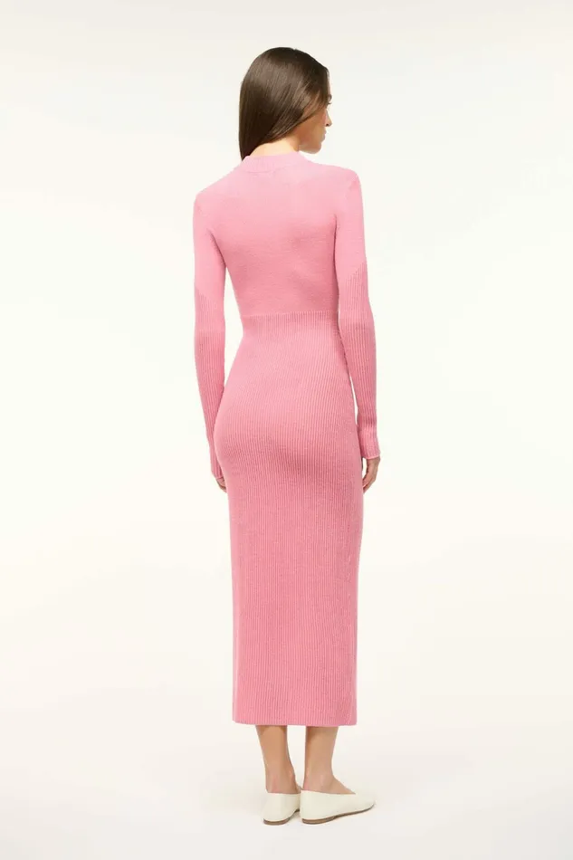 STAUD RAMONA DRESS Damask Pink Women The Knit Shop STAUD RAMONA DRESS Damask Pink Women The Knit Shop