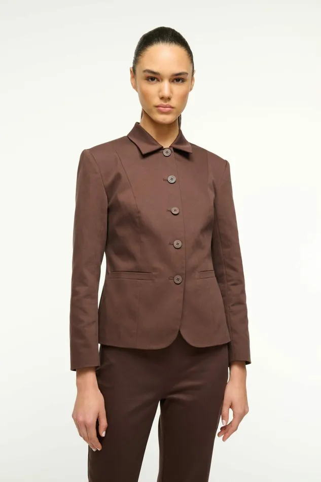 STAUD ROBERT JACKET Dark Chocolate Women Outerwear and Jackets STAUD ROBERT JACKET Dark Chocolate Women Outerwear and Jackets
