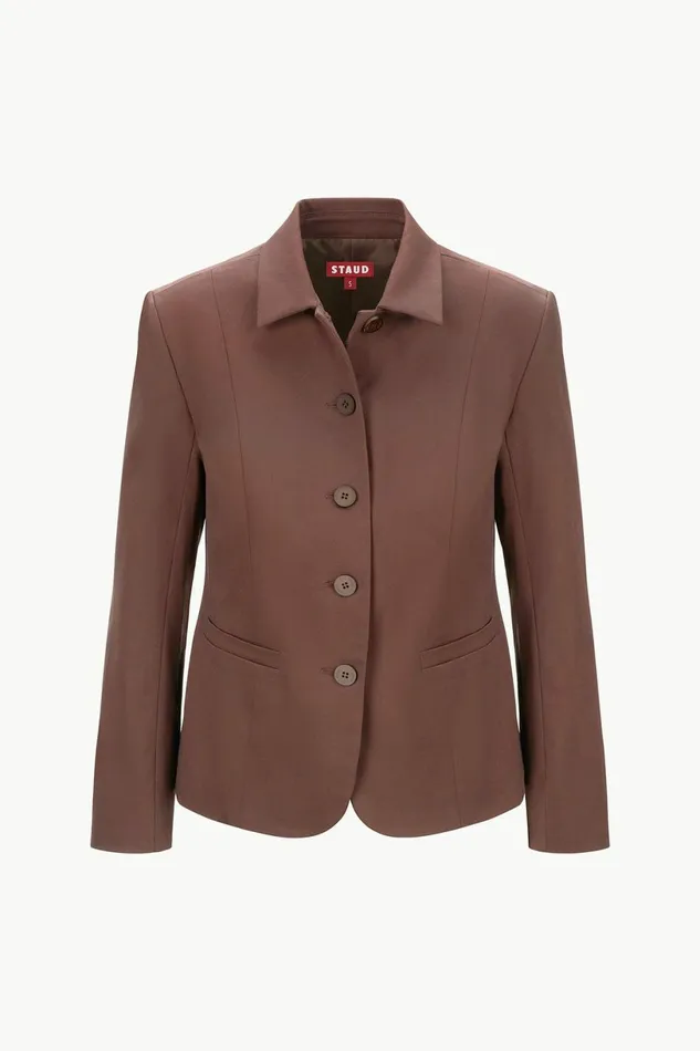 STAUD ROBERT JACKET Dark Chocolate Women Outerwear and Jackets STAUD ROBERT JACKET Dark Chocolate Women Outerwear and Jackets