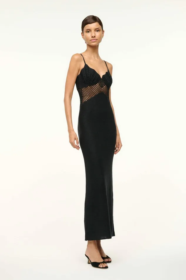 STAUD TARA DRESS Black Women Dresses STAUD TARA DRESS Black Women Dresses