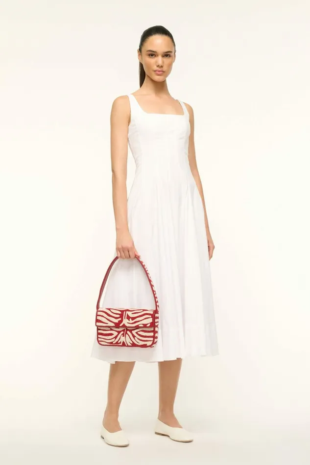 STAUD TOMMY BEADED BAG Scarlet White Women Shoulder STAUD TOMMY BEADED BAG Scarlet White Women Shoulder