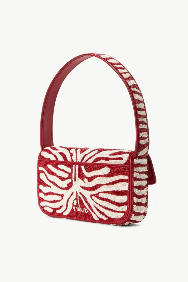 STAUD TOMMY BEADED BAG Scarlet White Women Shoulder STAUD TOMMY BEADED BAG Scarlet White Women Shoulder