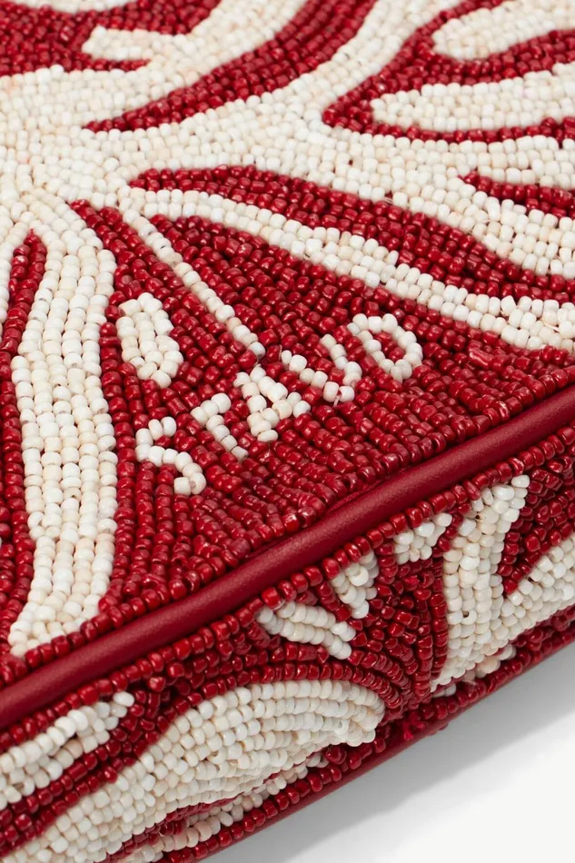 STAUD TOMMY BEADED BAG Scarlet White Women Shoulder STAUD TOMMY BEADED BAG Scarlet White Women Shoulder