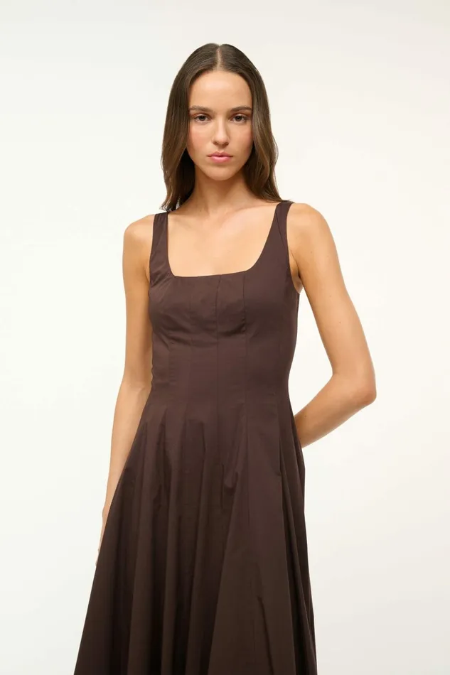 STAUD WELLS DRESS Earth Women Dresses STAUD WELLS DRESS Earth Women Dresses