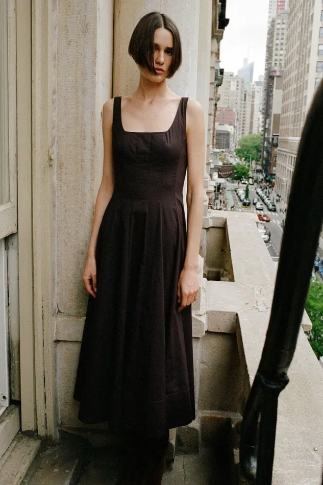 STAUD WELLS DRESS Earth Women Dresses STAUD WELLS DRESS Earth Women Dresses