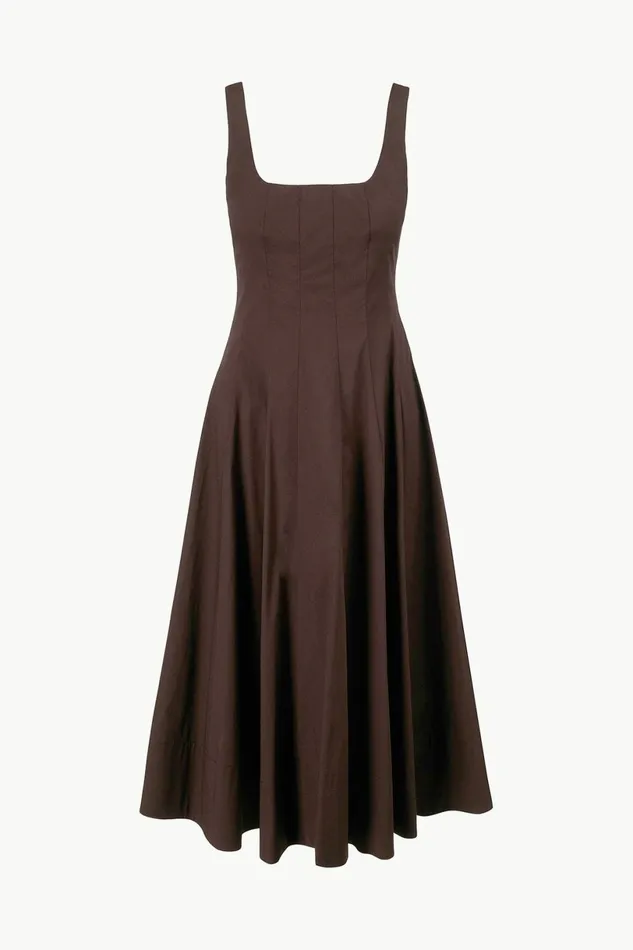 STAUD WELLS DRESS Earth Women Dresses STAUD WELLS DRESS Earth Women Dresses