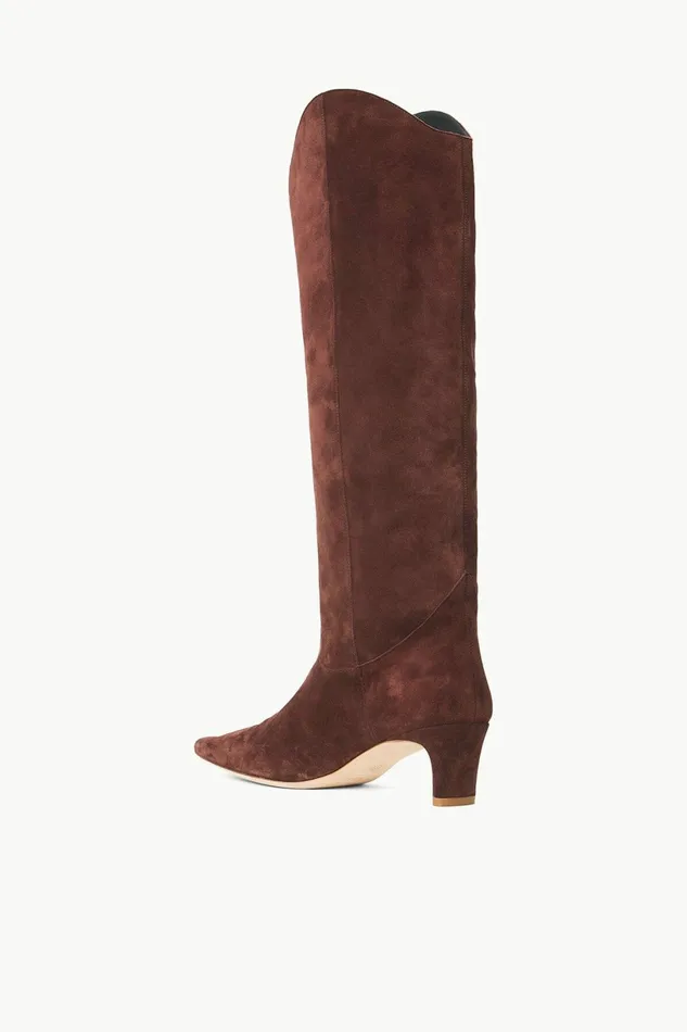STAUD WESTERN WALLY BOOT Mahogany Suede Women Boots STAUD WESTERN WALLY BOOT Mahogany Suede Women Boots