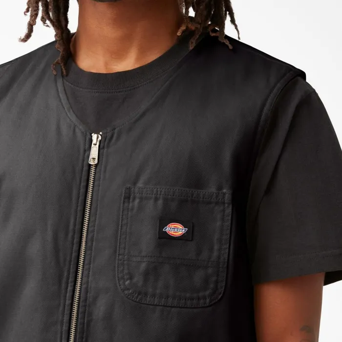 Stonewashed Duck Carpenter Vest Stonewashed Black Stonewashed Black sbk Men Dickies Vests Stonewashed Duck Carpenter Vest Stonewashed Black Stonewashed Black sbk Men Dickies Vests