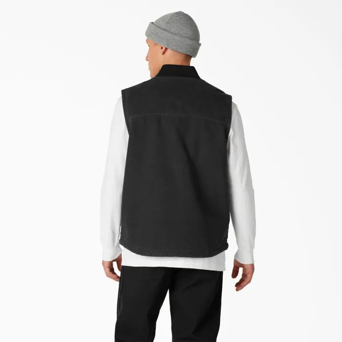 Stonewashed Duck High Pile Fleece Lined Vest Stonewashed Black Stonewashed Black sbk Men Dickies Vests Stonewashed Duck High Pile Fleece Lined Vest Stonewashed Black Stonewashed Black sbk Men Dickies Vests