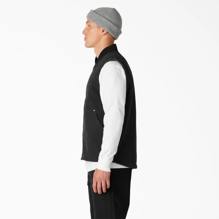 Stonewashed Duck High Pile Fleece Lined Vest Stonewashed Black Stonewashed Black sbk Men Dickies Vests Stonewashed Duck High Pile Fleece Lined Vest Stonewashed Black Stonewashed Black sbk Men Dickies Vests
