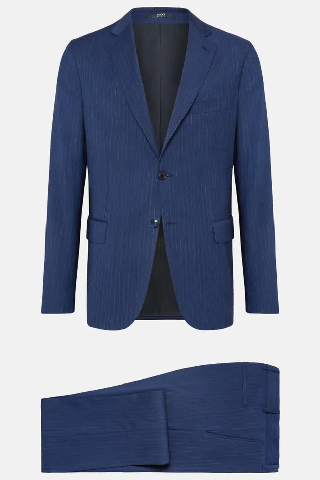 Suits Men Boggi Milano Blue Pinstripe Pure Wool Suit Navy Blue Suits Men Boggi Milano Blue Pinstripe Pure Wool Suit Navy Blue