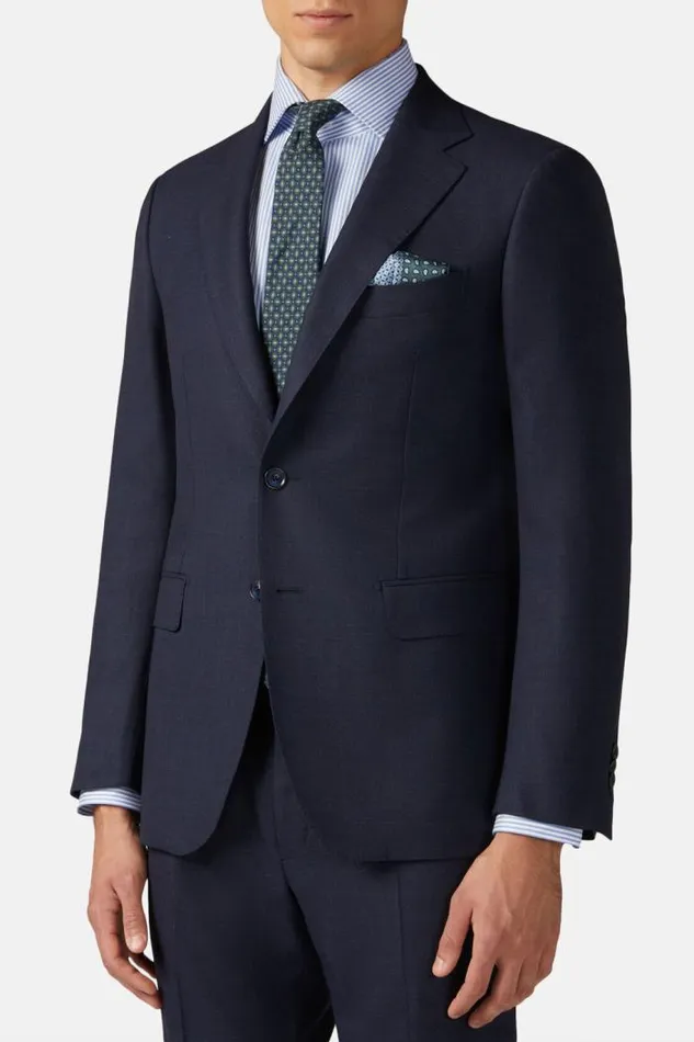 Suits Men Boggi Milano Micro Pattern Navy Suit In Wool Blue Suits Men Boggi Milano Micro Pattern Navy Suit In Wool Blue