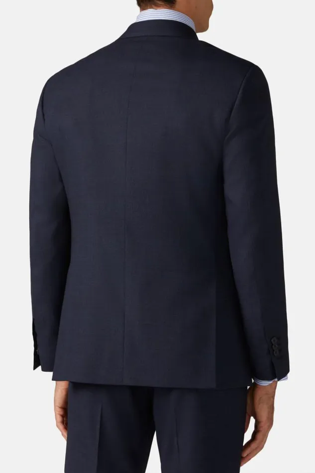 Suits Men Boggi Milano Micro Pattern Navy Suit In Wool Blue Suits Men Boggi Milano Micro Pattern Navy Suit In Wool Blue