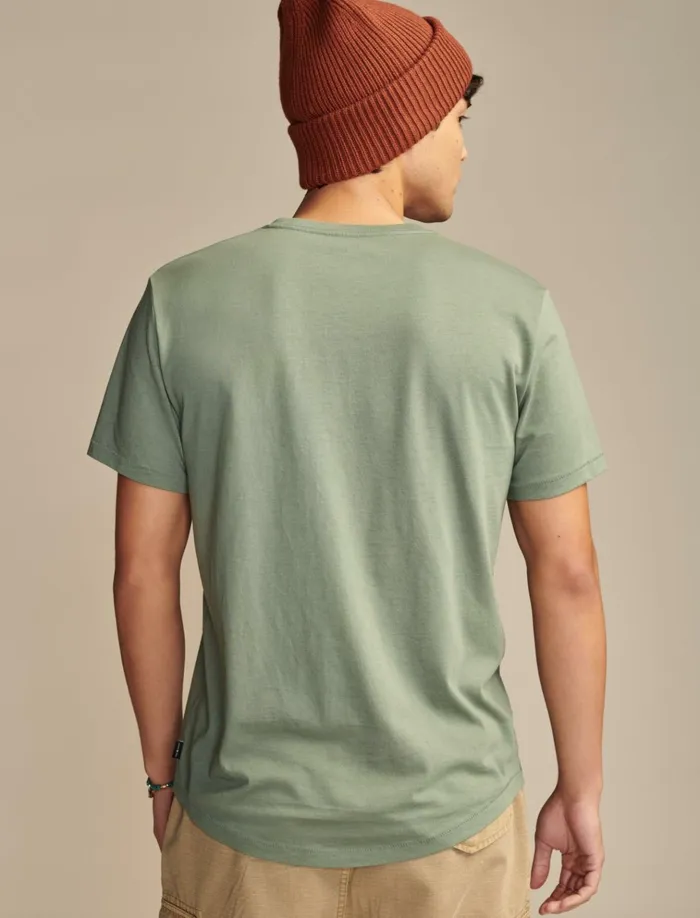 Supima Short Sleeve V Neck Laurel Wreath Men Lucky Brand Shirts and Tops