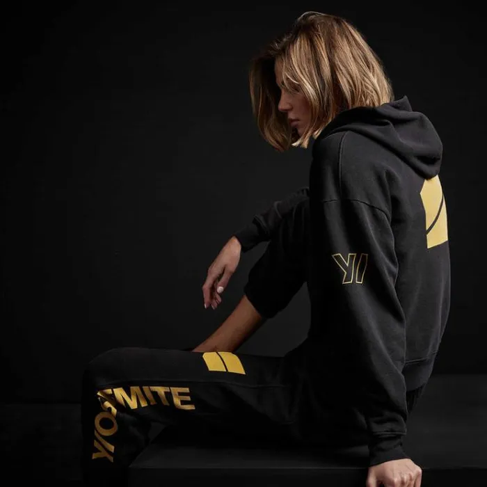 Sweat TopsBottoms Women James Perse YOSEMITE Graphic Pullover Hoodie Black