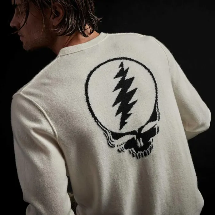 Sweaters Men James Perse Grateful Dead Recycled Cashmere Sweater Ivory