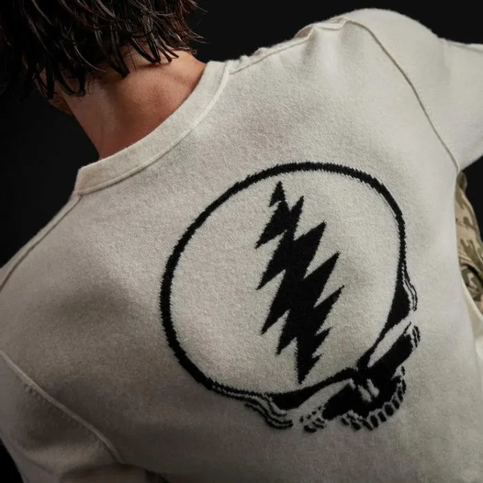 Sweaters Men James Perse Grateful Dead Recycled Cashmere Sweater Ivory