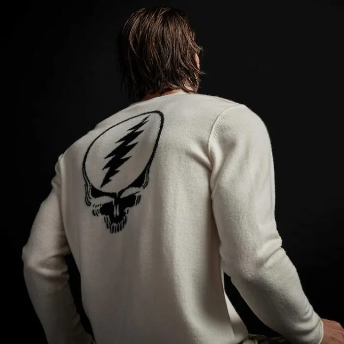 Sweaters Men James Perse Grateful Dead Recycled Cashmere Sweater Ivory