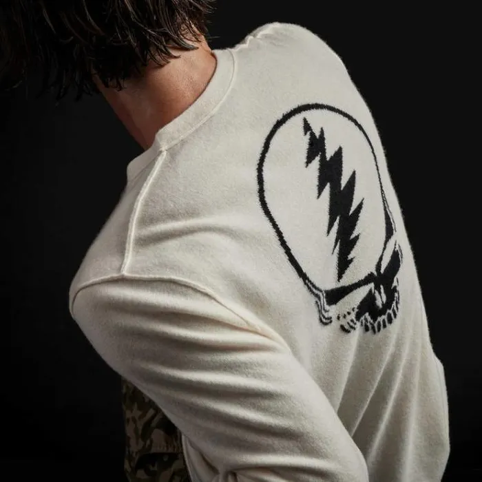 Sweaters Men James Perse Grateful Dead Recycled Cashmere Sweater Ivory