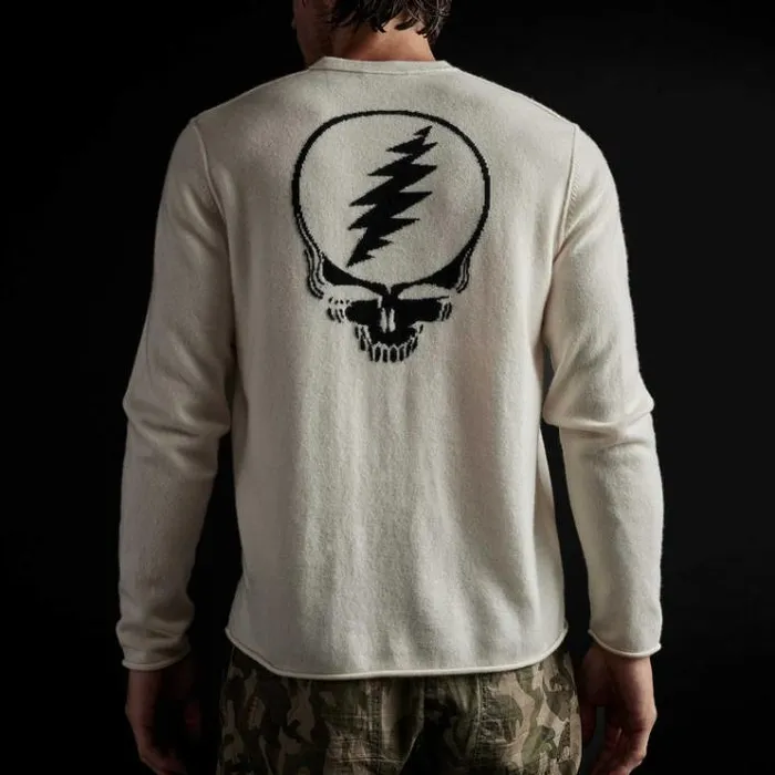 Sweaters Men James Perse Grateful Dead Recycled Cashmere Sweater Ivory