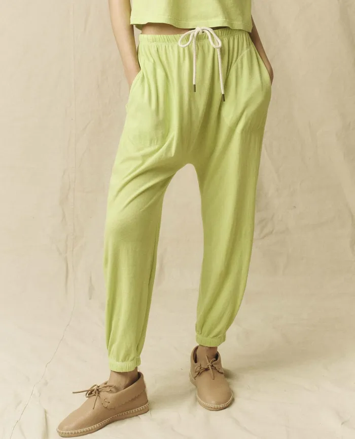 Sweatpants Women The Great The Jersey Jogger Pant Lime Zest