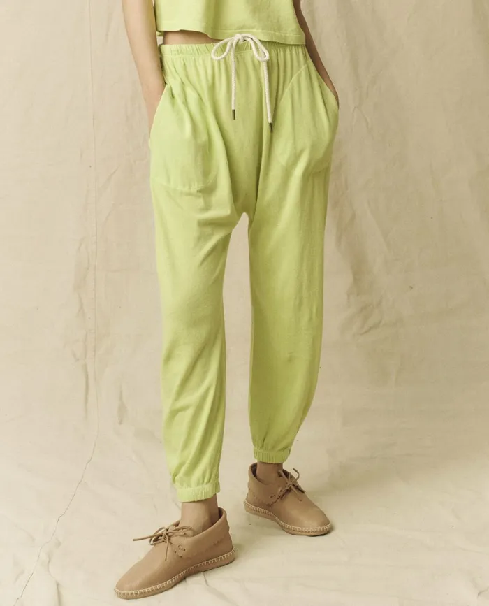 Sweatpants Women The Great The Jersey Jogger Pant Lime Zest