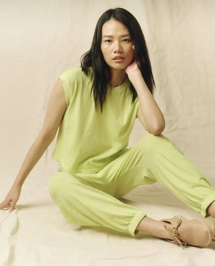Sweatpants Women The Great The Jersey Jogger Pant Lime Zest