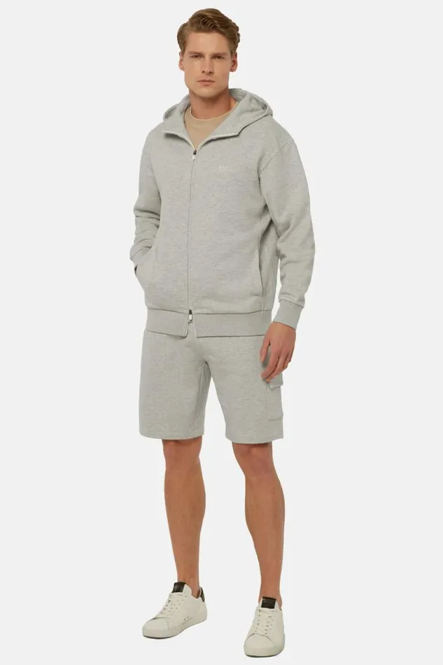 Sweatshirts And Joggers Men Boggi Milano FullZip Sweatshirt In Recycled Mixed Cotton Grey Sweatshirts And Joggers Men Boggi Milano FullZip Sweatshirt In Recycled Mixed Cotton Grey