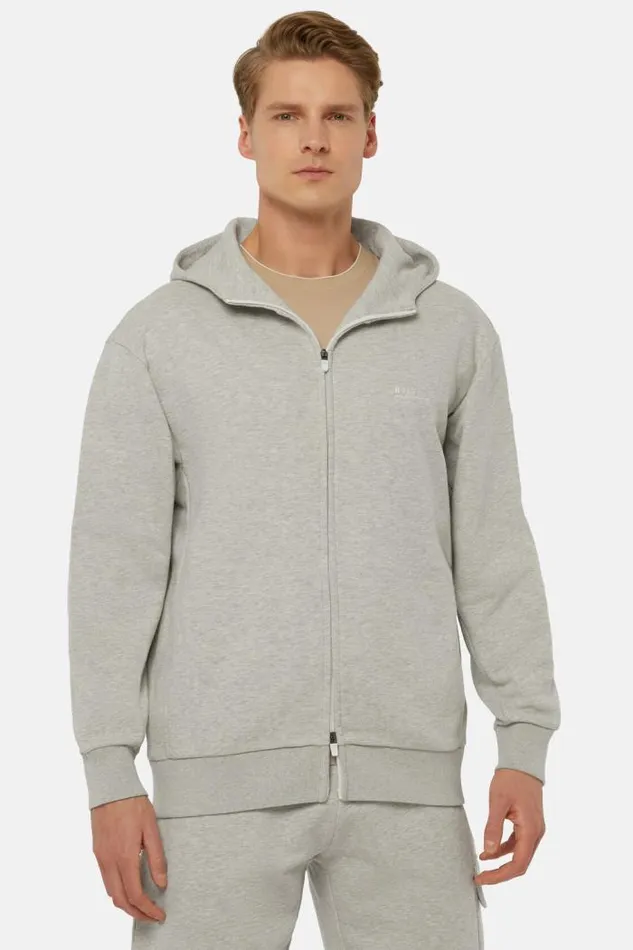 Sweatshirts And Joggers Men Boggi Milano FullZip Sweatshirt In Recycled Mixed Cotton Grey Sweatshirts And Joggers Men Boggi Milano FullZip Sweatshirt In Recycled Mixed Cotton Grey