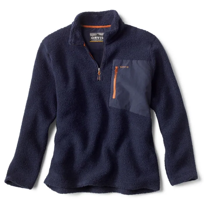 Sweatshirts Men Orvis Equinox Sport Wool Sherpa Fleece Navy