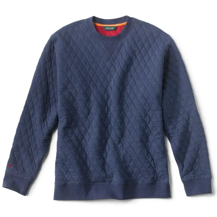 Sweatshirts Men Orvis Outdoor Quilted Crewneck Sweatshirt Navy