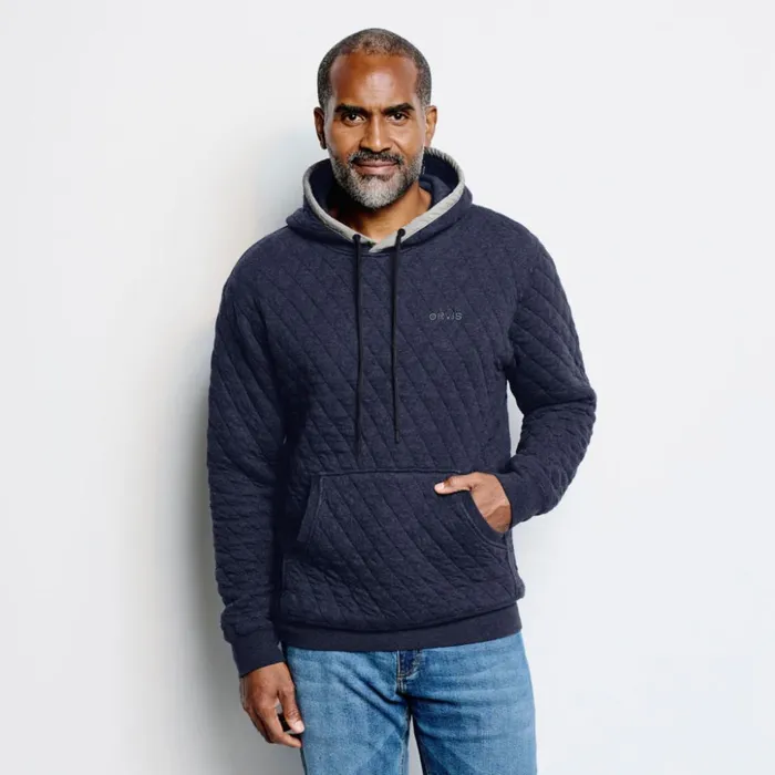 Sweatshirts Men Orvis Outdoor Quilted Hooded Sweatshirt Navy