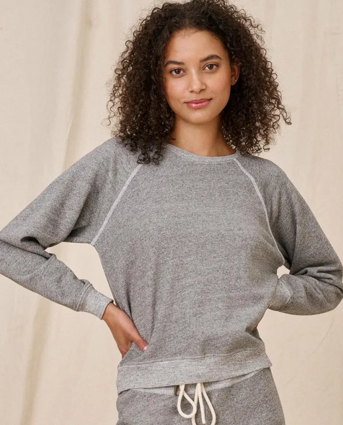 Sweatshirts Women The Great The Shrunken Sweatshirt Varsity Grey