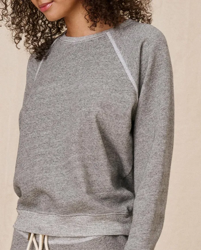 Sweatshirts Women The Great The Shrunken Sweatshirt Varsity Grey Sweatshirts Women The Great The Shrunken Sweatshirt Varsity Grey
