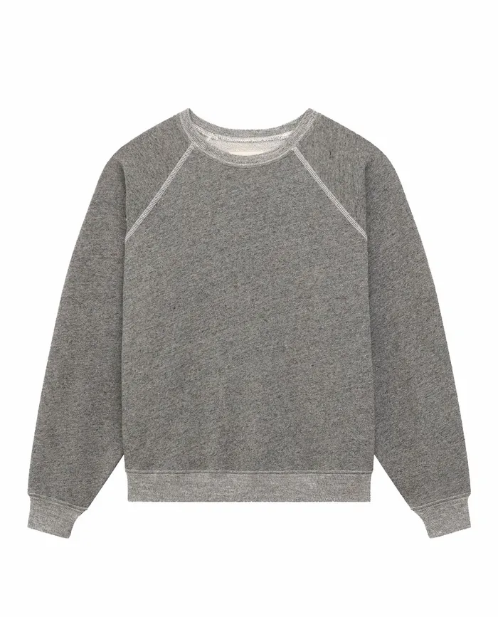 Sweatshirts Women The Great The Shrunken Sweatshirt Varsity Grey Sweatshirts Women The Great The Shrunken Sweatshirt Varsity Grey
