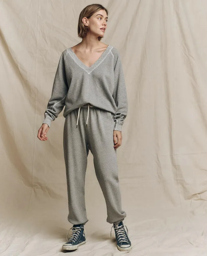 Sweatshirts Women The Great The V Varsity Grey Sweatshirts Women The Great The V Varsity Grey