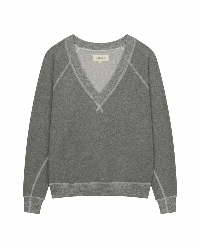 Sweatshirts Women The Great The V Varsity Grey Sweatshirts Women The Great The V Varsity Grey