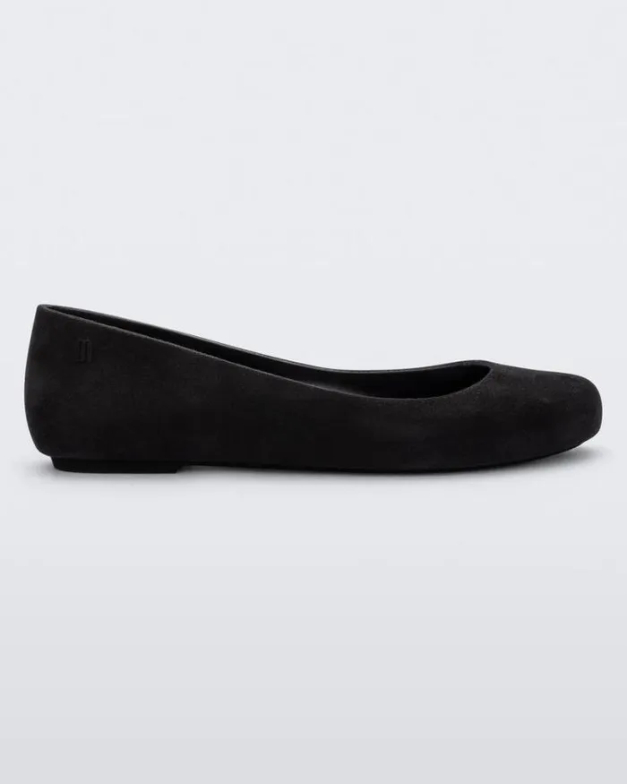 Sweet Love Velvet Black Flocked Women Melissa Flats