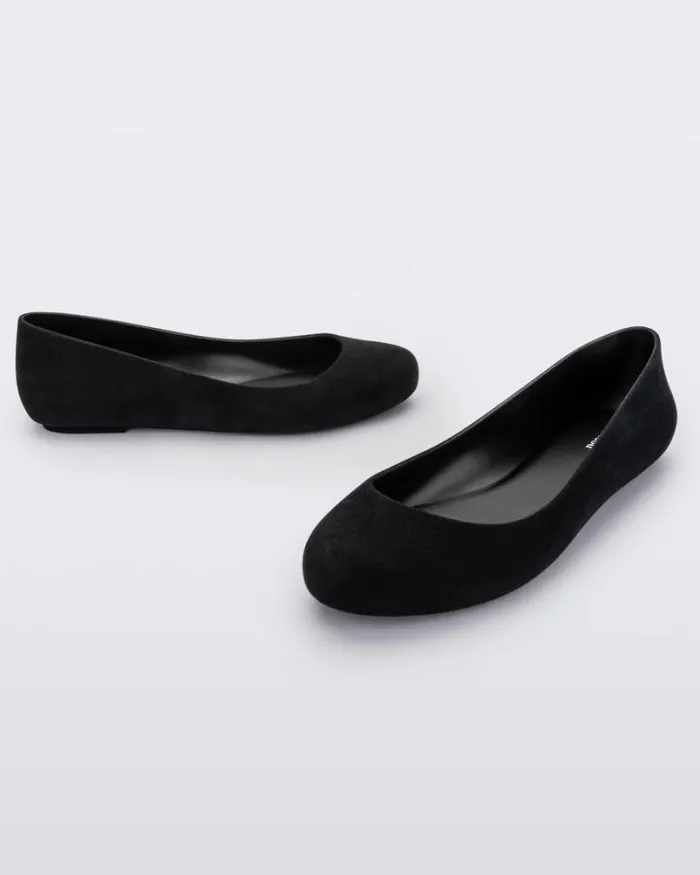 Sweet Love Velvet Black Flocked Women Melissa Flats