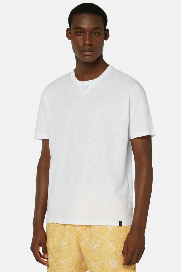 TShirts Men Boggi Milano Organic Cotton Slub Jersey TShirt White TShirts Men Boggi Milano Organic Cotton Slub Jersey TShirt White