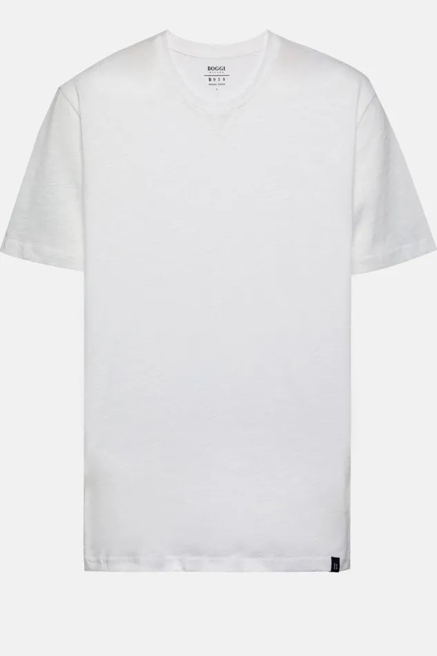 TShirts Men Boggi Milano Organic Cotton Slub Jersey TShirt White TShirts Men Boggi Milano Organic Cotton Slub Jersey TShirt White