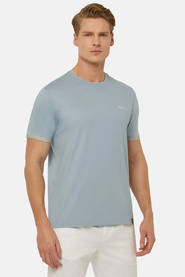 TShirts Men Boggi Milano TShirt In Sustainable HighPerformance Jersey Light Blu TShirts Men Boggi Milano TShirt In Sustainable HighPerformance Jersey Light Blu