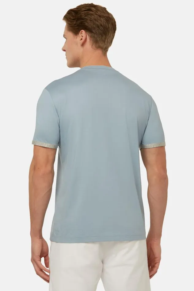 TShirts Men Boggi Milano TShirt In Sustainable HighPerformance Jersey Light Blu TShirts Men Boggi Milano TShirt In Sustainable HighPerformance Jersey Light Blu